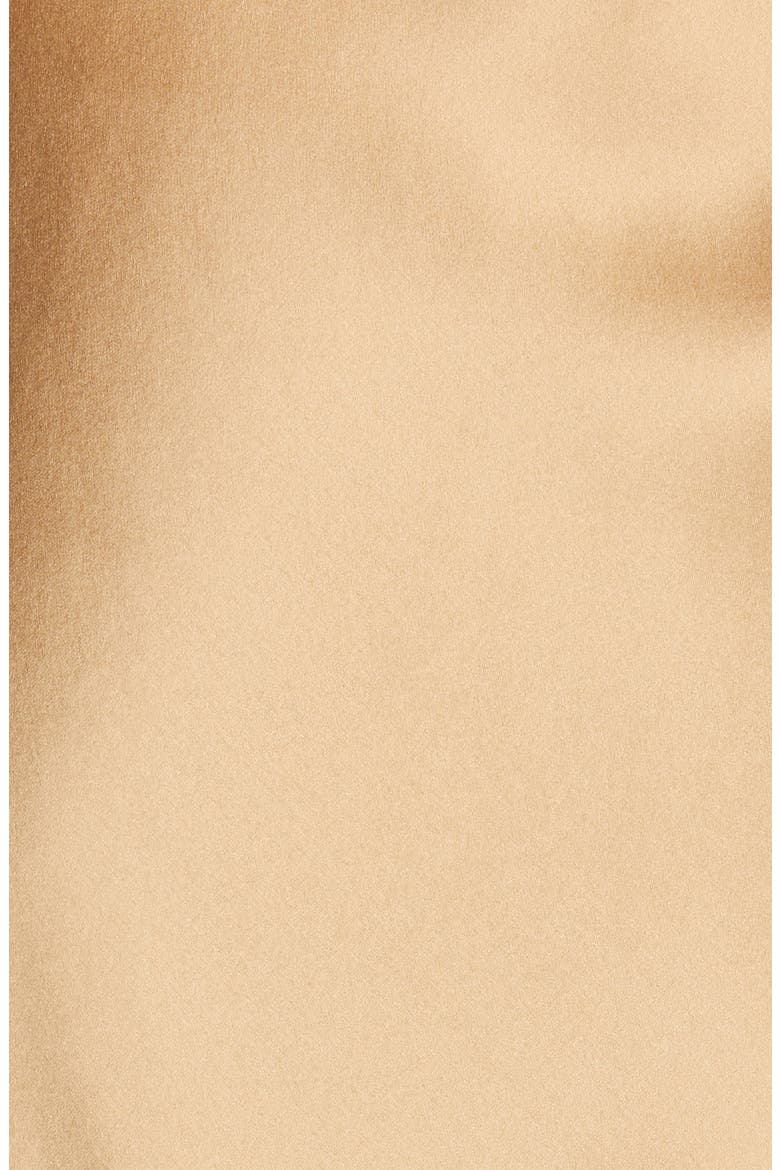 Contrast Detail Silk Satin Slipdress, Alternate, color, BLACK/ CAMEL COMBO