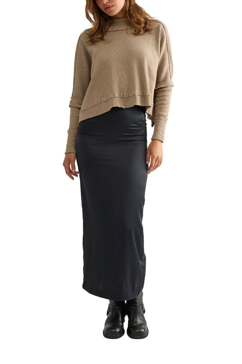 Moon Daisy Mock Neck Top, Alternate, color, SAGED ARMY