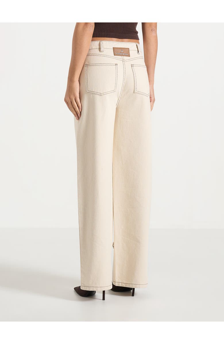 Manière De Voir Faye Wide Leg Jeans With Tie Waist, Alternate, color, Cream