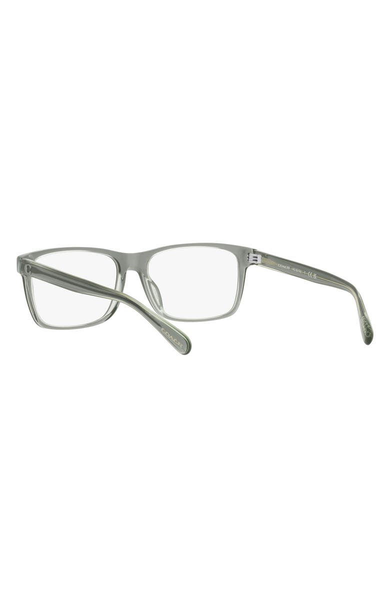COACH 55mm Rectangular Optical Glasses, Alternate, color, Moss / Mint / Demo Lens
