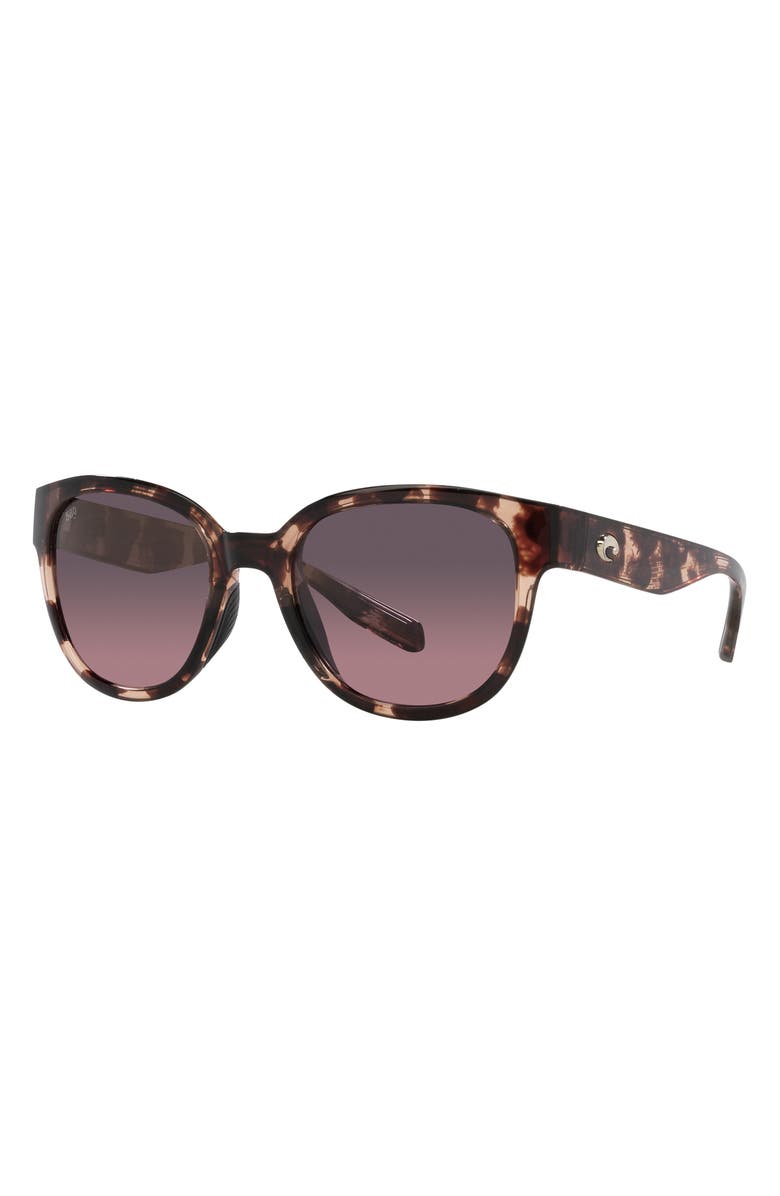 Costa Del Mar Salina 53mm Gradient Polarized Rectangular Sunglasses, Alternate, color, Tortoise