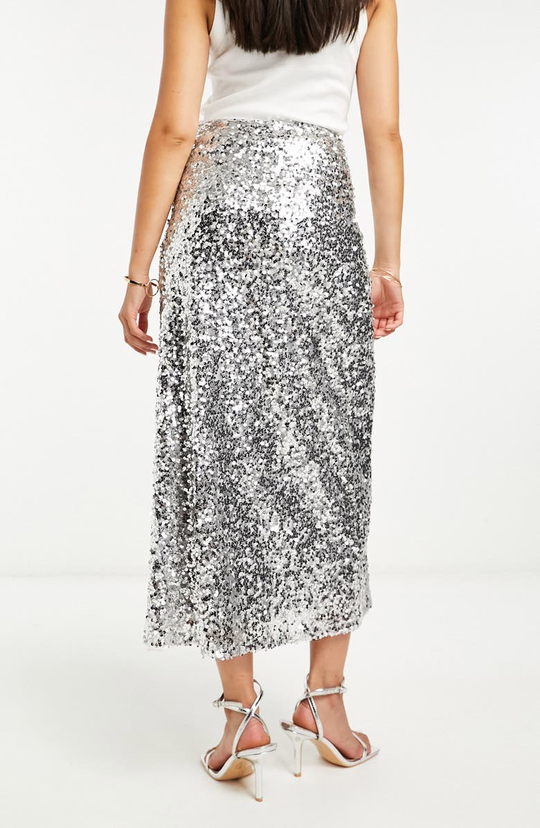 ASOS DESIGN Sequin Midi A-Line Skirt, Alternate, color,