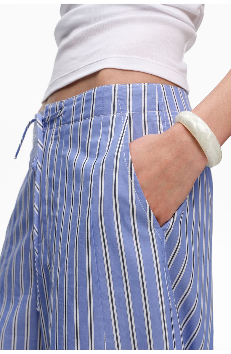 Bimba y Lola Striped Cotton Jogger Trousers, Alternate, color, Blue