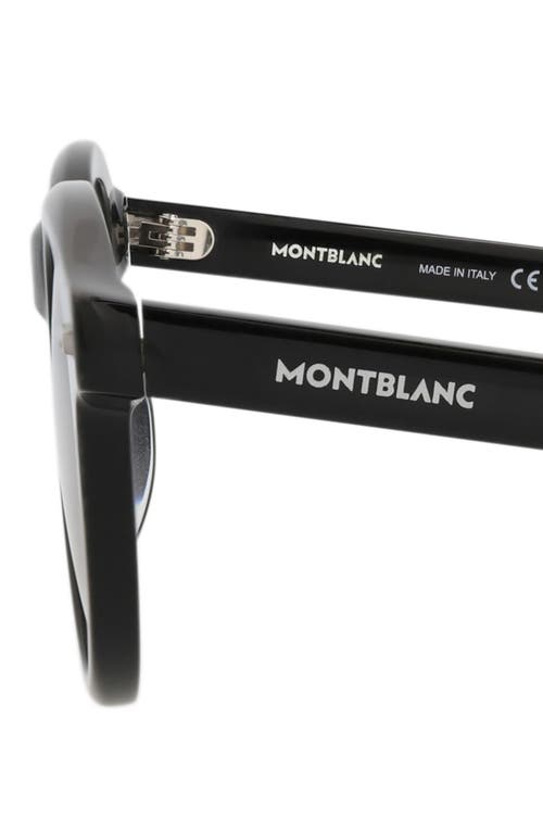 Montblanc 49mm Round Sunglasses In Black
