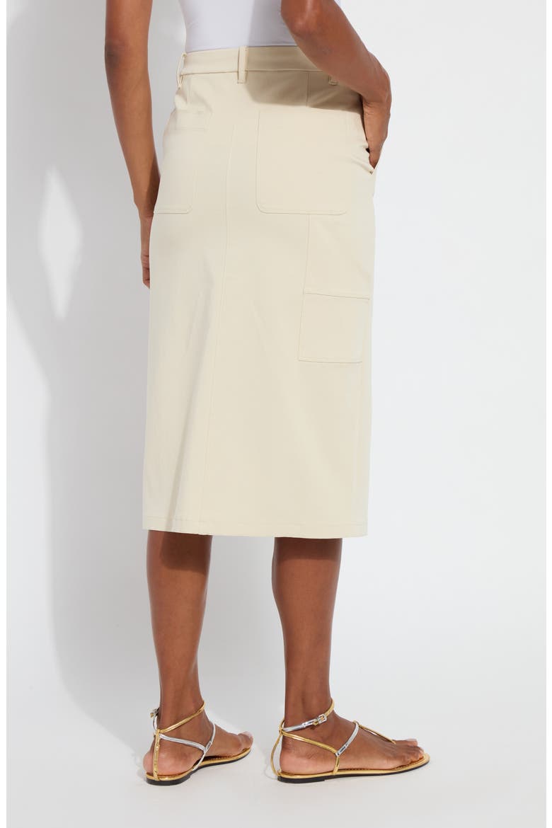Pamela Utilitarian Stretch Twill Pencil Skirt, Alternate, color, ECRU