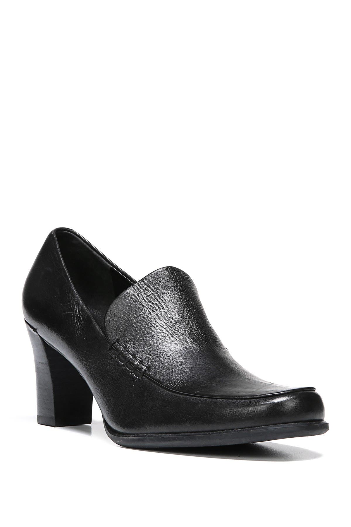Franco Sarto Nolan Block Heel Loafer - Multiple Widths Available, Main, color, Black Calf