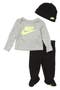 Logo Graphic Tee, Hat & Footed Pants Set