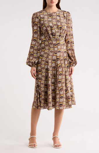 Longchamp Long Sleeve Silk Dress