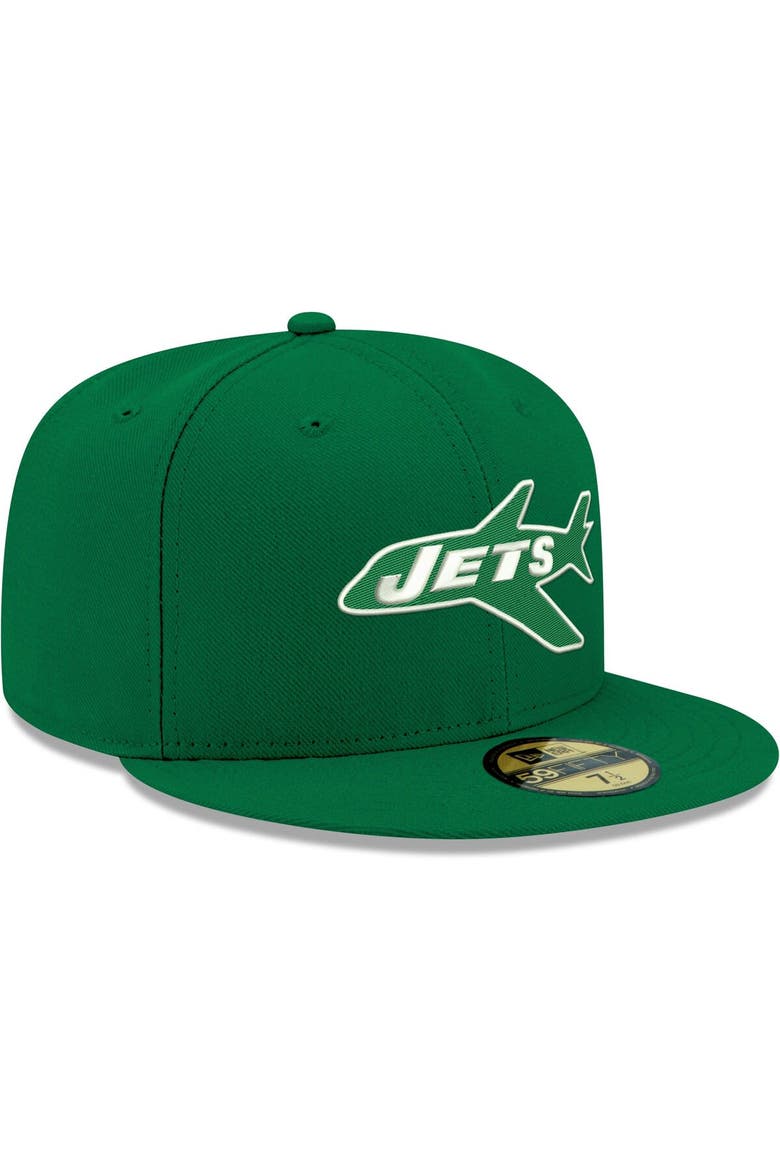 Men's New Era Kelly Green New York Jets Omaha Throwback 59FIFTY Fitted Hat, Alternate, color, Kelly Green