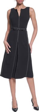 KARL LAGERFELD Sleeveless Scuba Crepe A-Line Dress