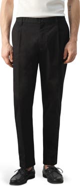 MANGO Pleated Cotton Straight Leg Pants