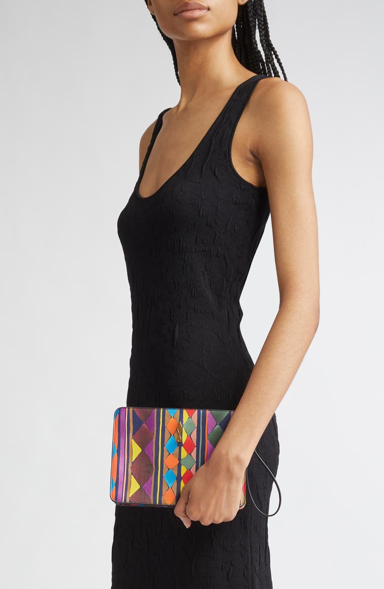 Christian Louboutin Small Bettina Leather Wristlet, Alternate, color, Multi/ Gold