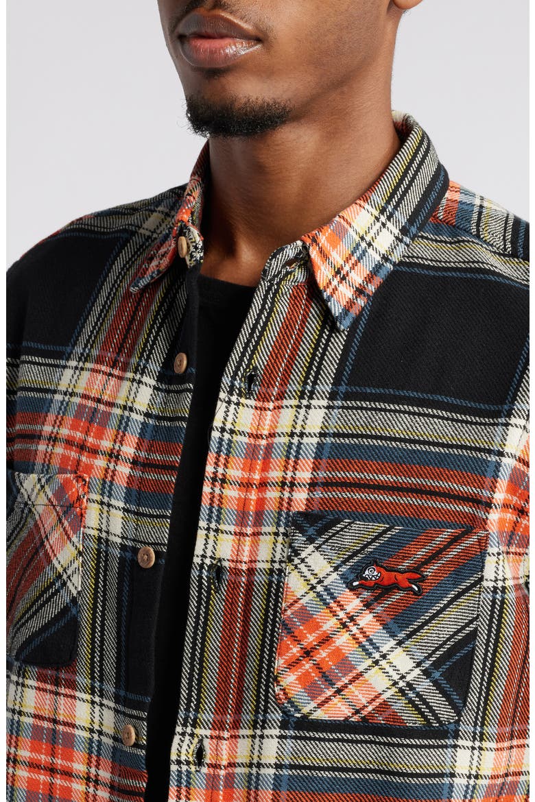 Plaid Cotton Graphic Button-Up Shirt, Alternate, color, PLAID