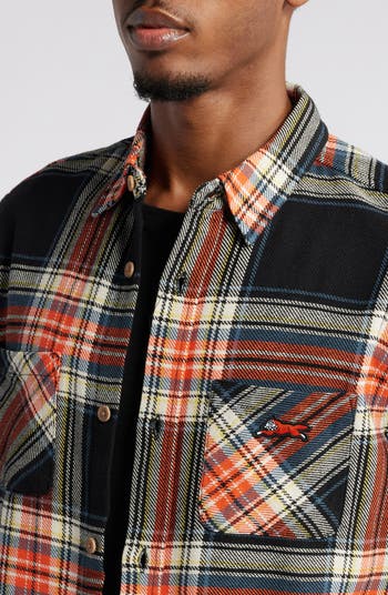 Plaid Cotton Graphic Button-Up Shirt
