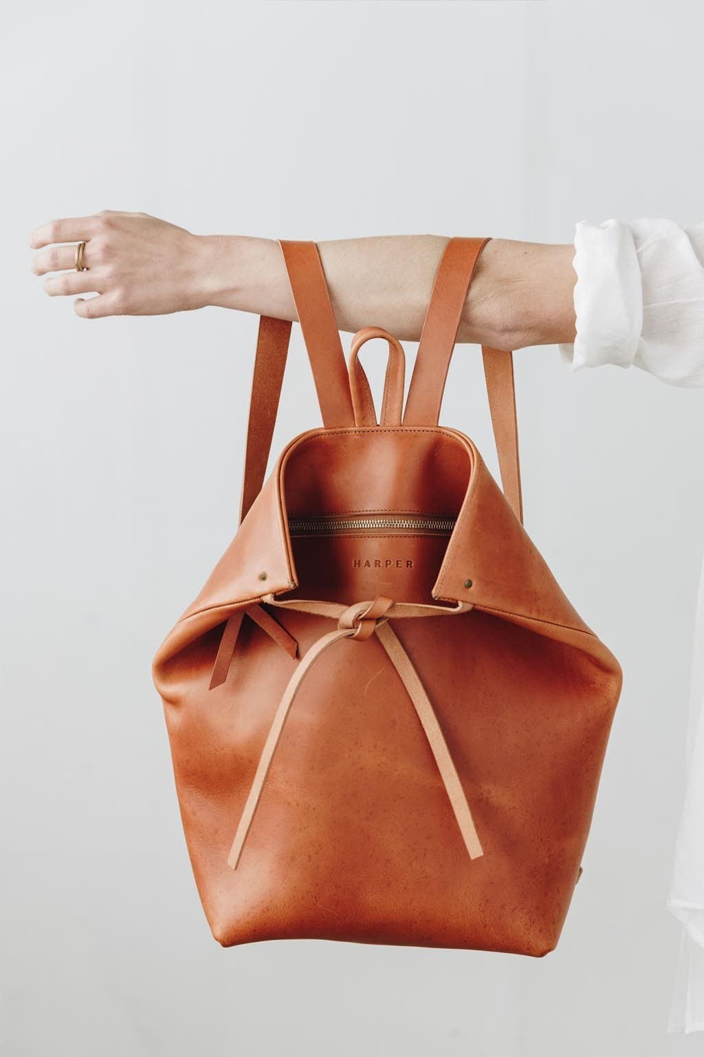 The Folded Backpack, Alternate, color, Saddle