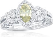 SOUZANA by Suzy Levian 18K White Gold 0.67ct Yellow Diamond & 0.83cttw Diamond Ring
