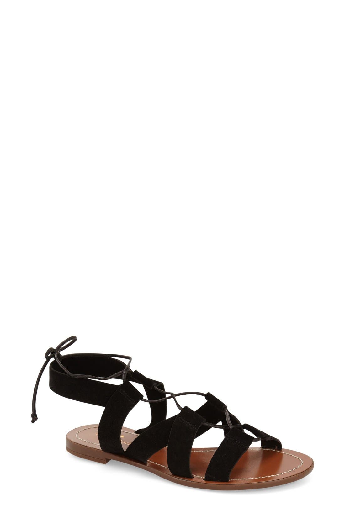 'suno' sandal, Main, color, BLACK SPORT SUEDE
