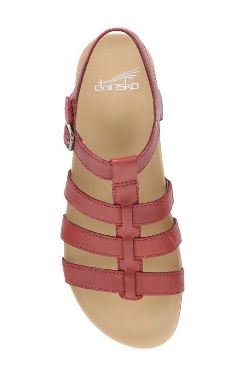Dansko Janice Ankle Strap Sandal In Cayenne Calf