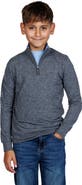 TailorByrd Kids' Brushed Mélange Quarter Zip Pullover