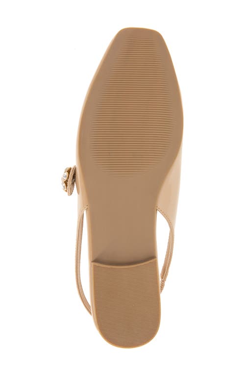 Kensie Felicity Slingback Mary Jane Flat In Neutral
