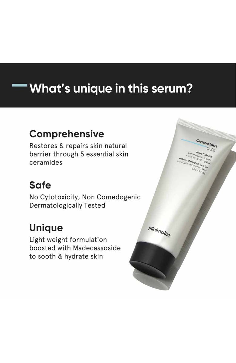 Minimalist Ceramides 0.3% Madecassoside Moisturizer, Alternate, color, 