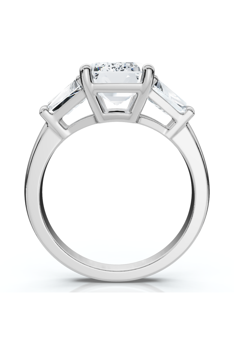 Certified 4Ct Randi Emerald Diamond Engagement Ring 14k Gold or PT Lab Grown, Alternate, color, 14k White Gold
