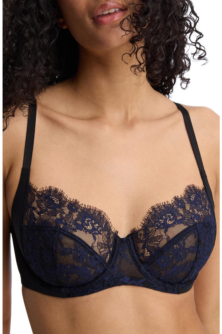 Entice Lace Full Coverage Underwire Bra, Alternate, color, Black/Midnight