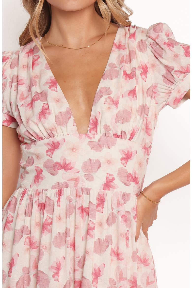 Clementine Puff Sleeve Minidress, Alternate, color, CREAM FLORAL