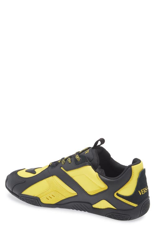 Versace Logo Sneaker In Yellow Black