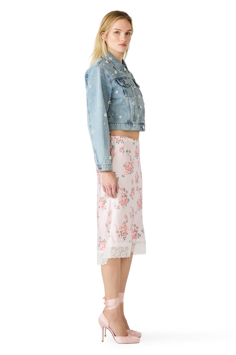 Alayna Floral Satin Skirt, Alternate, color, PEACH ROMANCE