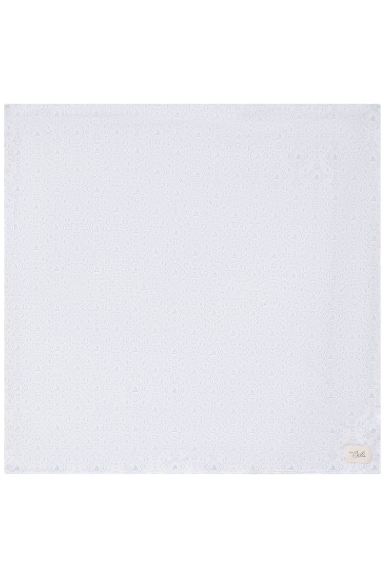 Boy Boat & Floral Print Modal Blanket, Main, color, White/Sky