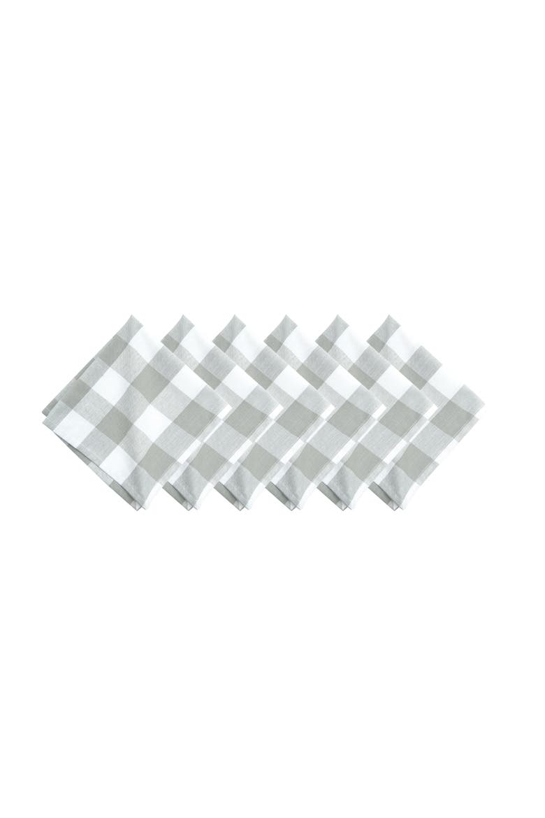 Franklin Slate Gingham Check Napkin Set of 6, Alternate, color, Grey
