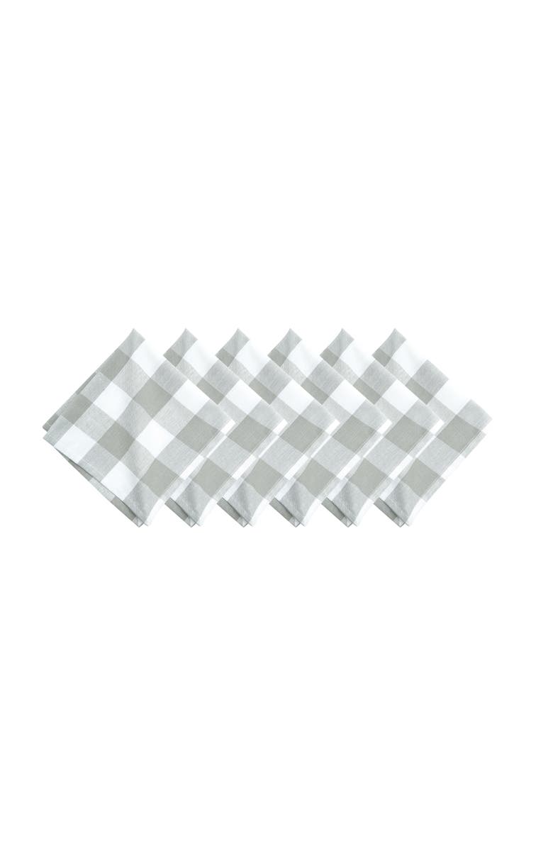 C&F Home Franklin Slate Gingham Check Napkin Set of 6, Alternate, color, Grey