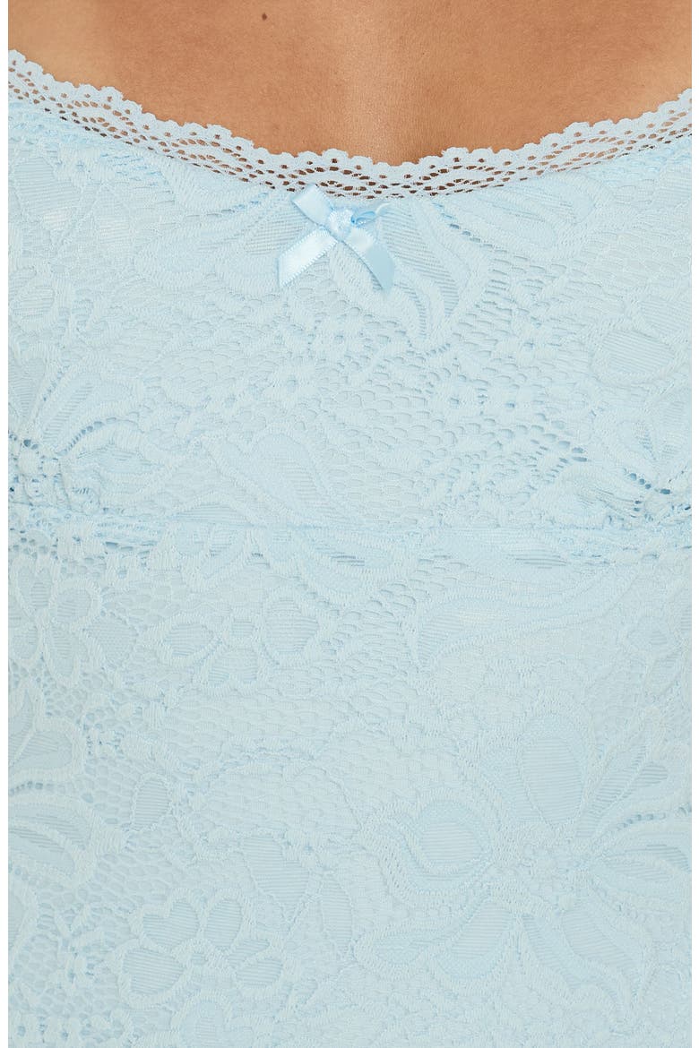 Beacall Lace Overlay Minidress, Alternate, color, BLUE