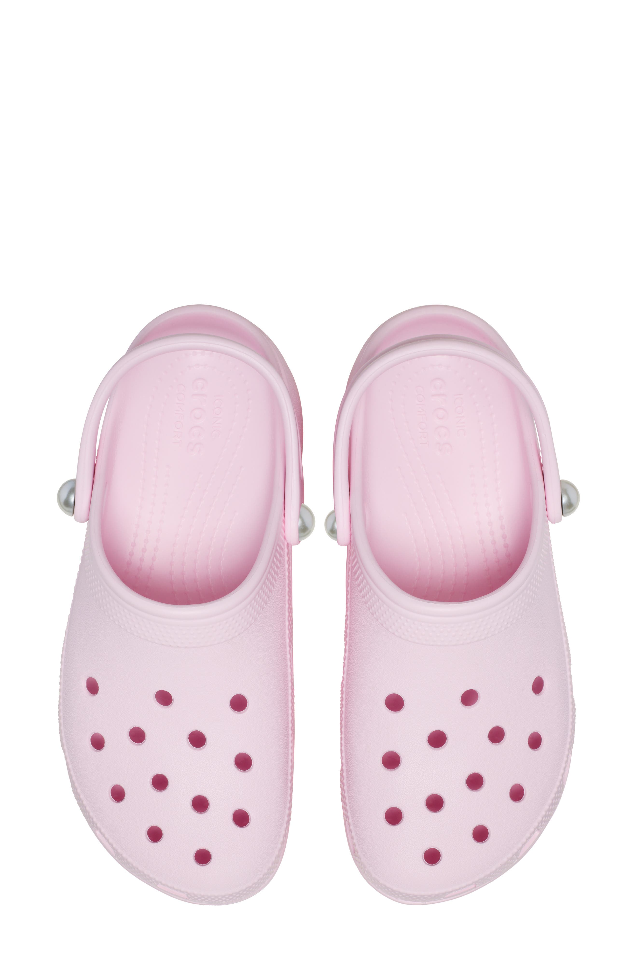 Faux Pearl Platform Clog, Alternate, color, PINK MILK