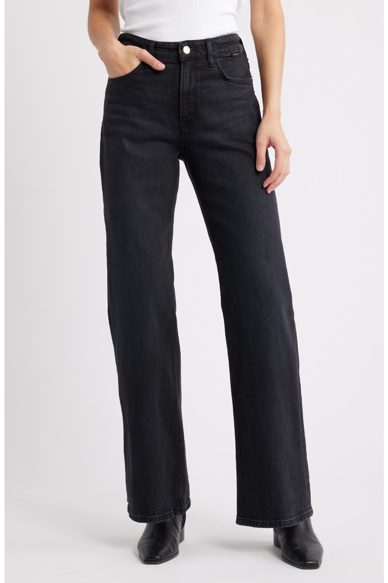 Taylor High Waist Wide Leg Jeans, Main, color, DARK SMOKE GOLD PREM