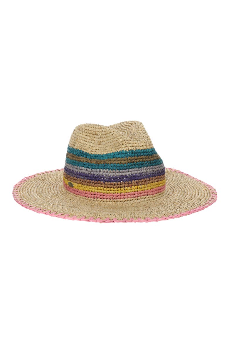 Brenta Multicolor Raffia Hat, Alternate, color, NATURAL