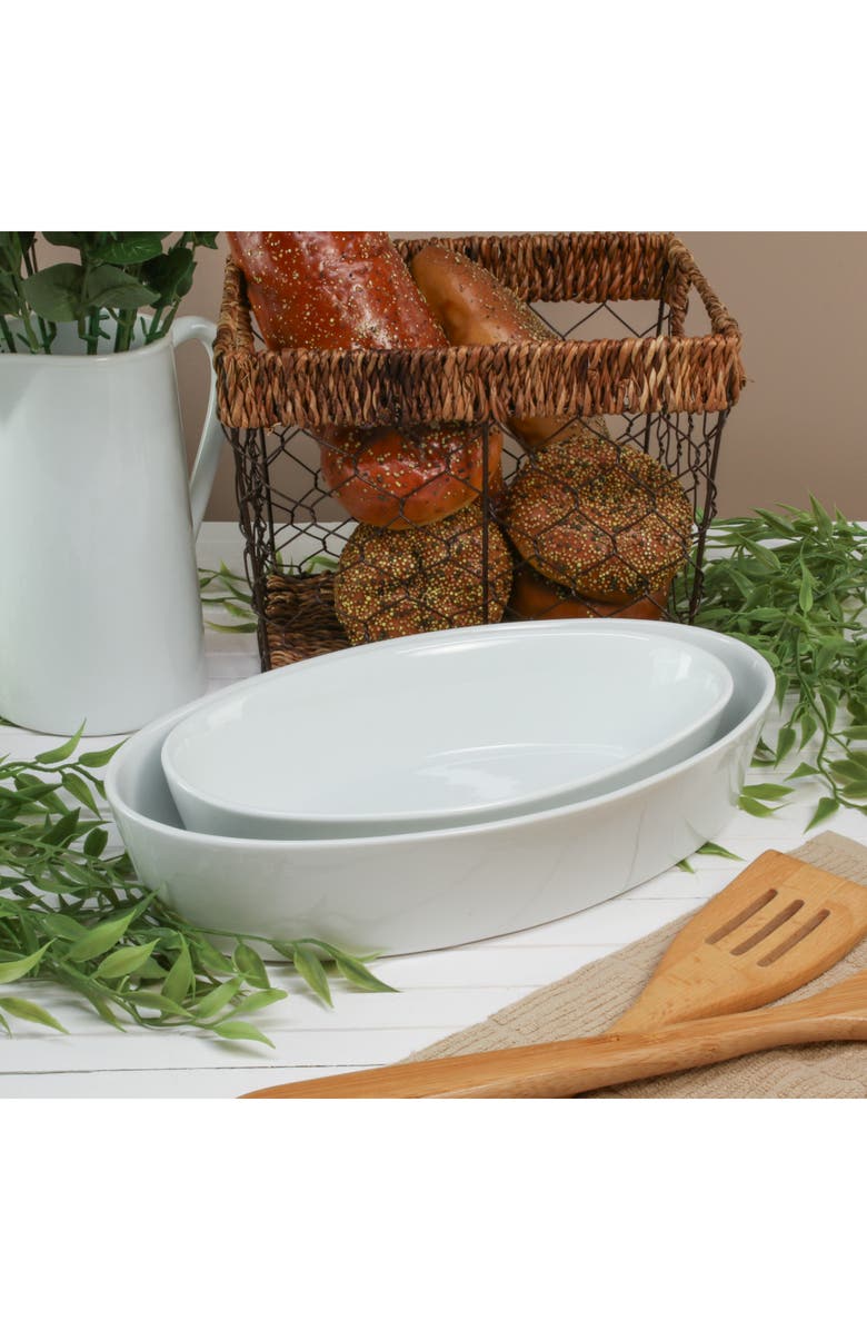 BIA Cordon Bleu Oslo Set of 2 Oval Baking Dishes, Alternate, color, White