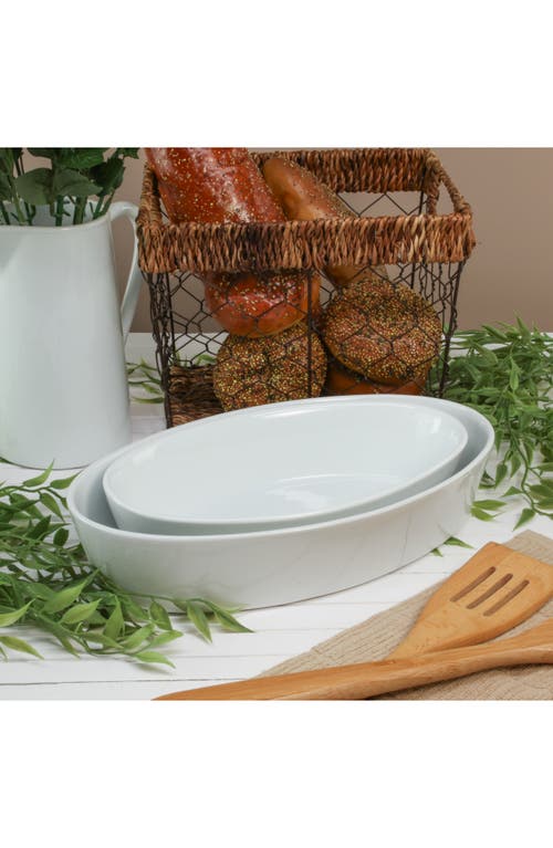 Bia Cordon Bleu Oslo Set Of 2 Oval Baking Dishes In White