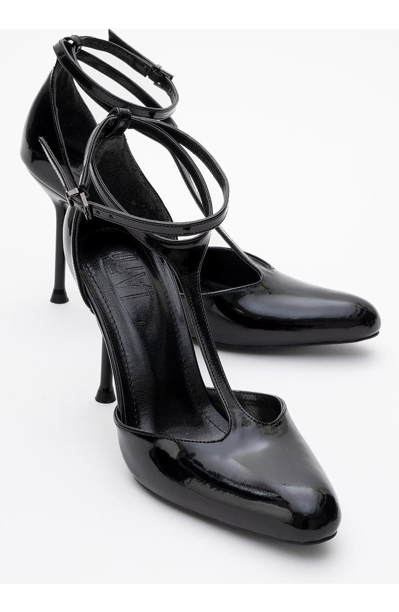 Prologue Shoes Jon T Strap Pump, Alternate, color, Black Patent