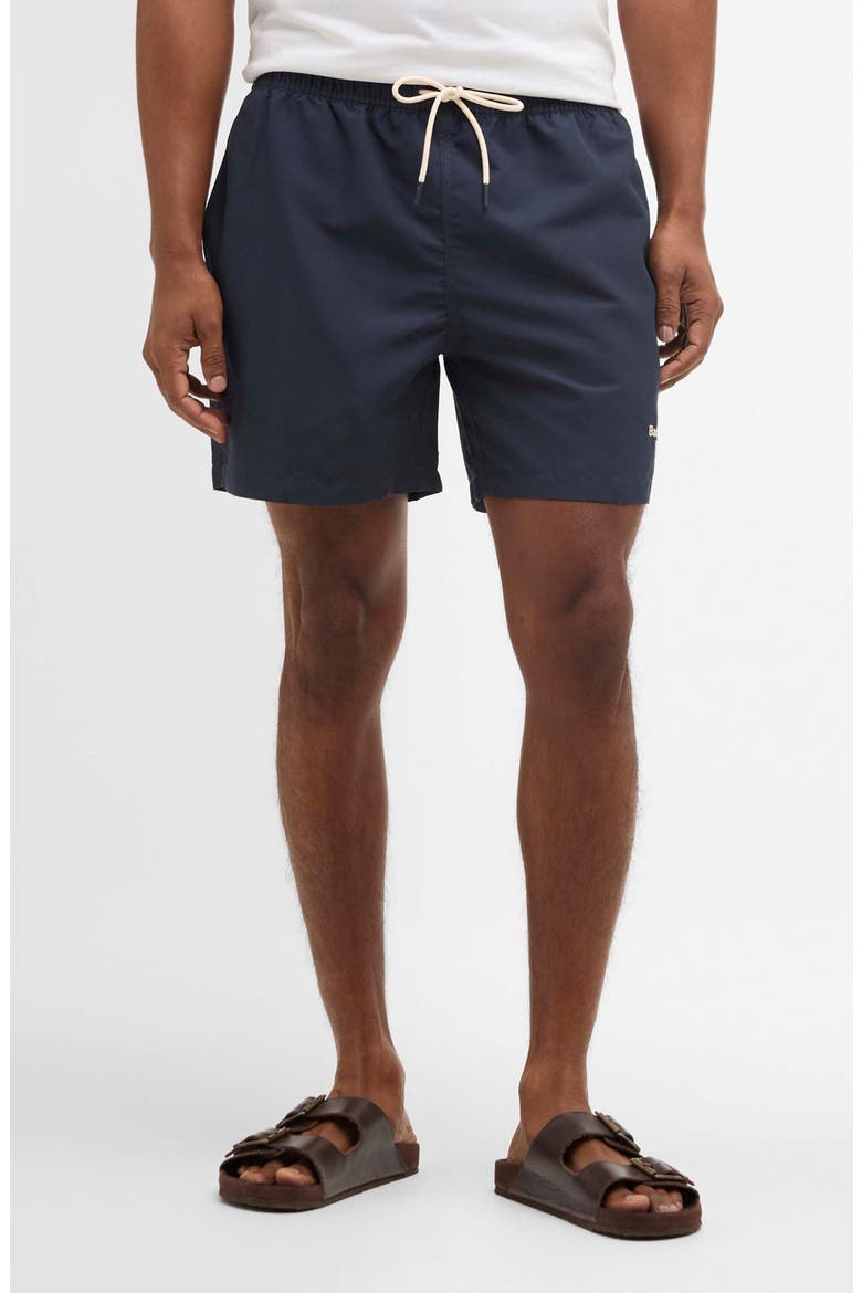 Water Reactive Tartan Swim Trunks, Main, color, NAVY