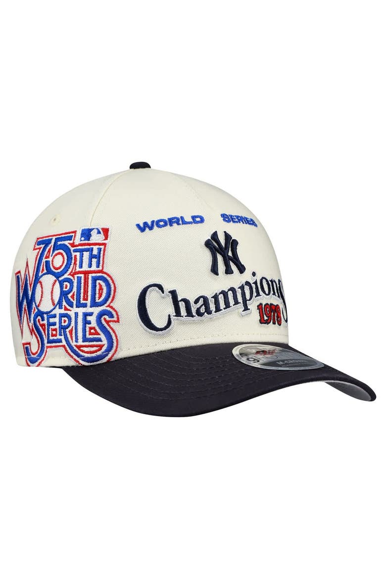 Men's New Era  Cream/Navy New York Yankees World Series 9FORTY M-Crown A-Frame Adjustable Hat, Main, color, Cream