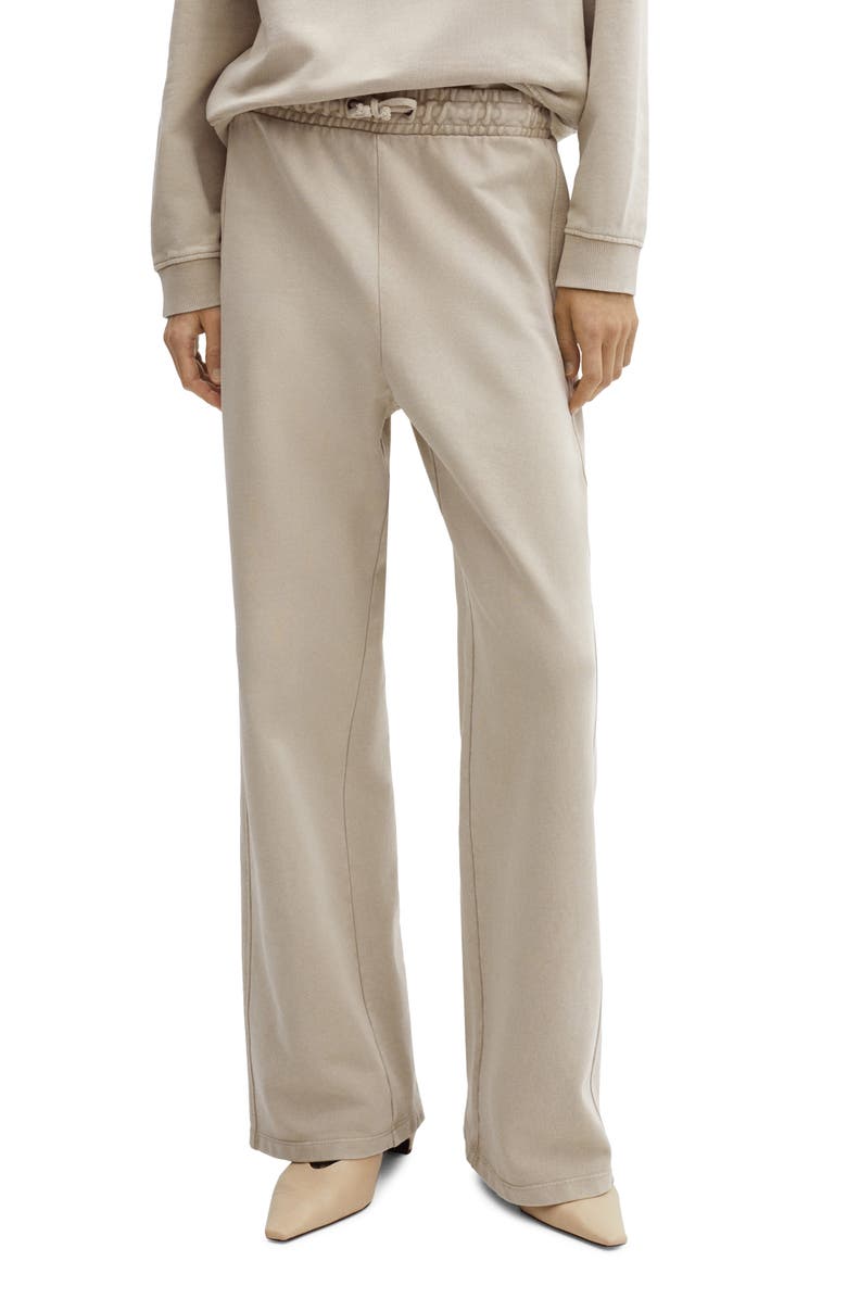 MANGO Drawstring Waist Straight Leg Pants, Main, color, 