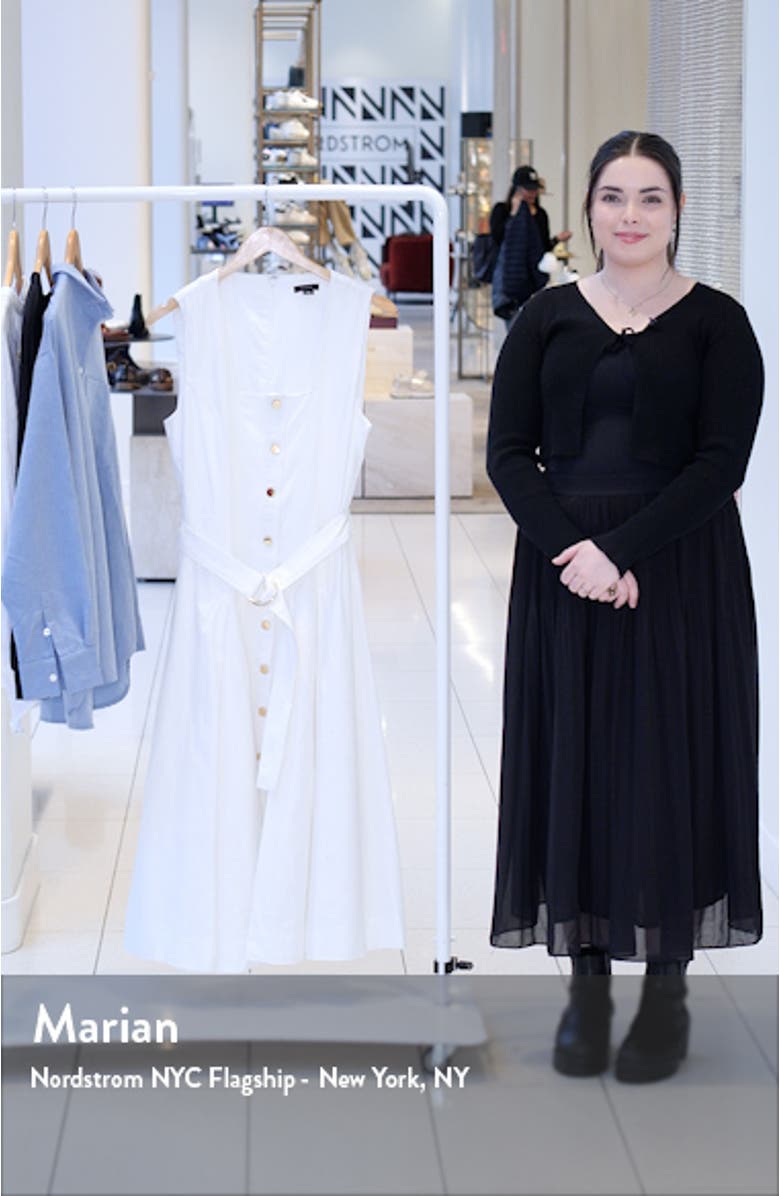 Belted Linen Blend A-Line Sundress, sales video thumbnail