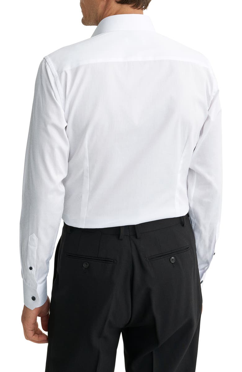 Eton Slim Fit White Cotton Twill Dress Shirt, Alternate, color, White