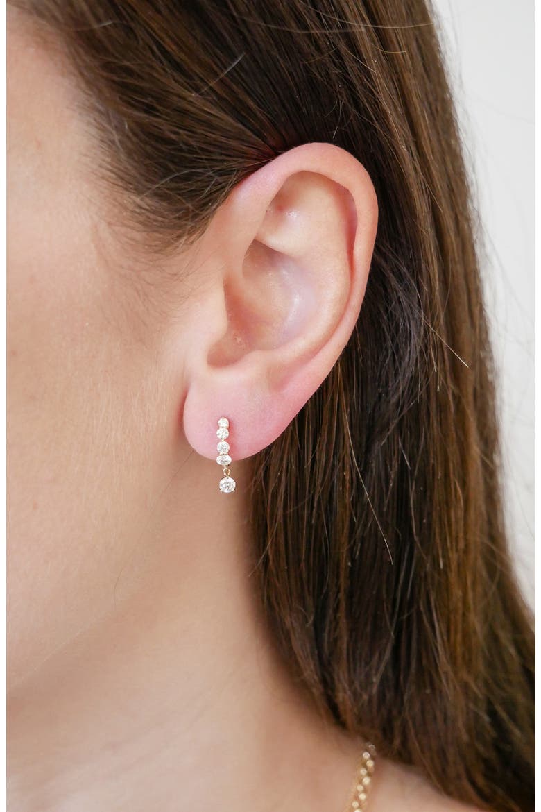 Graduated Diamond Huggie Hoop Earrings, Alternate, color, GOLD