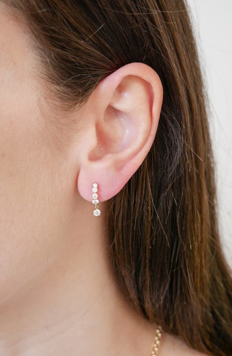 EF Collection Graduated Diamond Huggie Hoop Earrings, Alternate, color, Gold