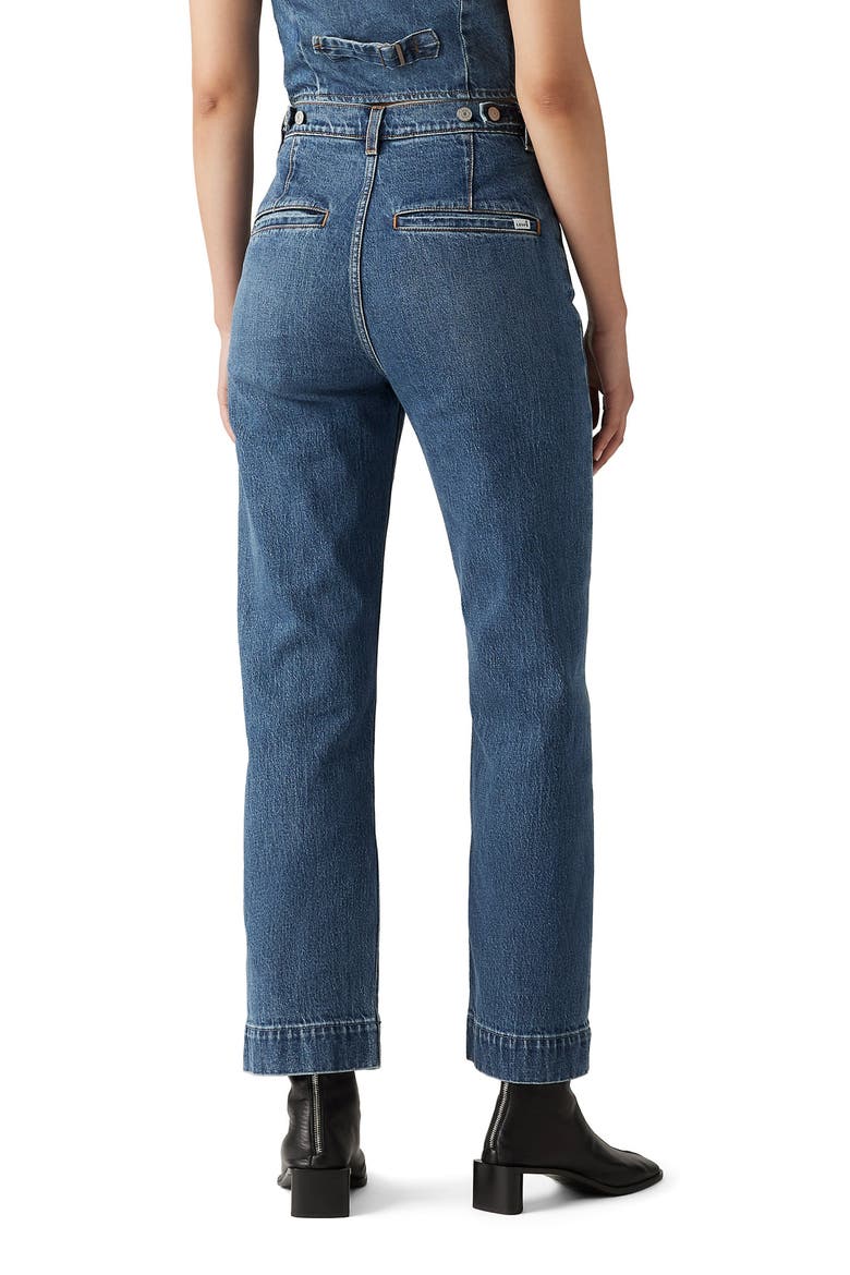 Ribcage Tailored High Waist Ankle Straight Leg Jeans, Alternate, color, VALLEY VIEW CREASE