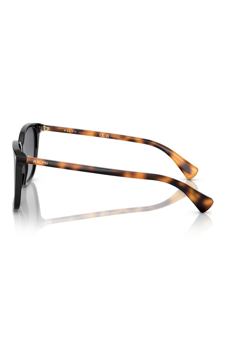 56mm Polarized Square Sunglasses, Alternate, color, SHINY BLACK / BROWN