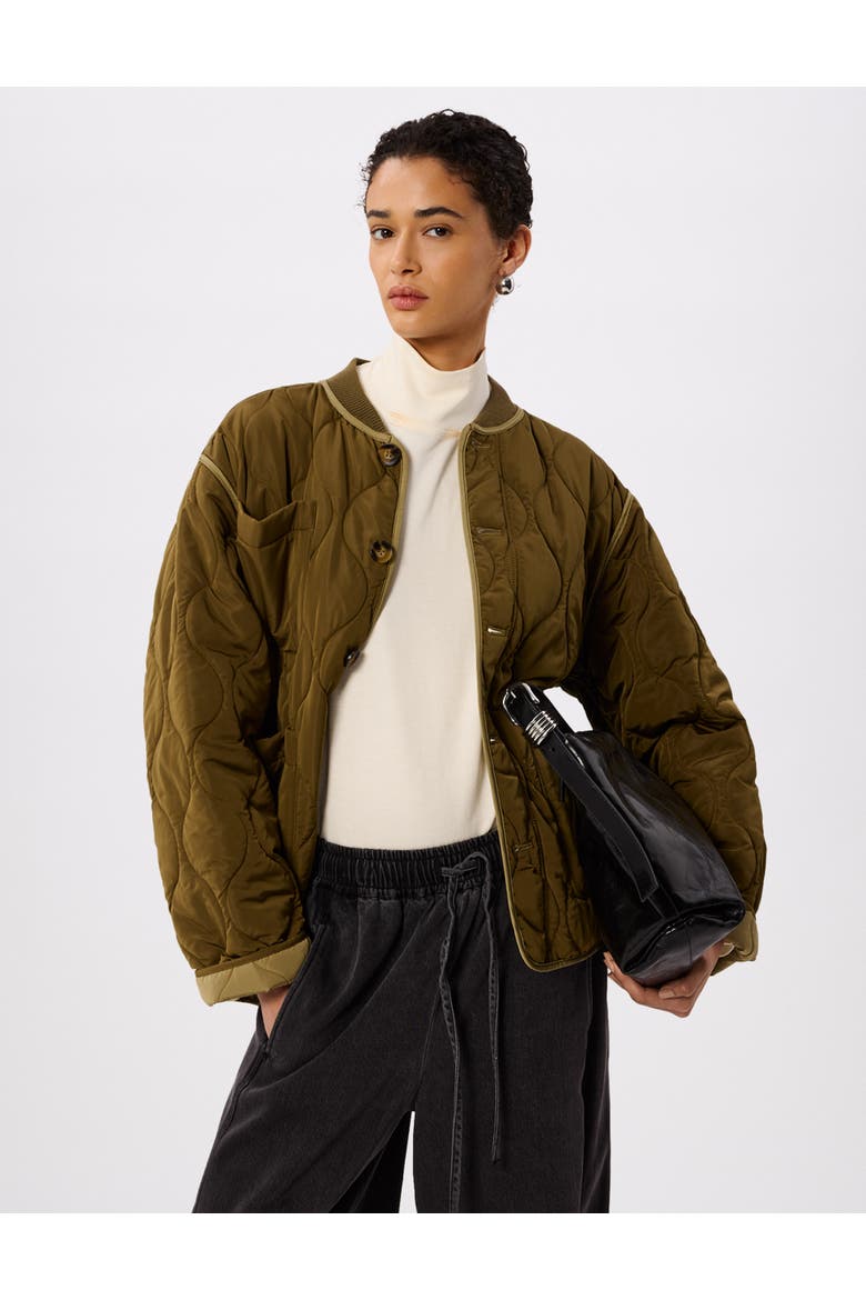 Reversible Quilted Jacket, Alternate, color, Khaki
